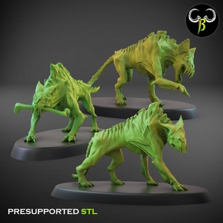 blood hound set c claybeastcreation  Tabletop Tabletop Characters & Creatures Fantasy Universe Tabletop Tabletop Characters & Creatures Store dog hound vampire wolf blood dead direwolf zombi werewofl  3d print model - Mito3D