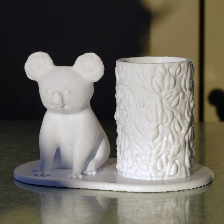 koala penna titolare supporto philippe barreaud casa giardino ufficio titolari negozio albero pennarello porta 3D print model - Mito3D