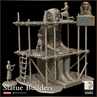 egyptian statue builders value set - heart sphinx gadgetworks Tabletop Characters & Creatures Historical Universe 3D Printable Terrain Store ancient educational egypt stone pyramid construction dnd pyramids workers 32mm pharoah ttrpg tabletopcharacters&creatures&gt fantasyuniverse tabletop&gt 3dprintableterrain&gt fantasyterrain 3d print model - Mito3D