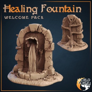 healing fountain world forge miniatures Tabletop 3D Printable Terrain Fantasy fantasy terrain water magical d&d dnd scenery 3d print model - Mito3D
