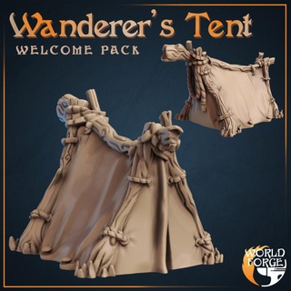 wanderer's tent world forge miniatures Tabletop 3D Printable Terrain Fantasy fantasy terrain shelter d&d dnd scenery adventurer traveller 3d print model - Mito3D