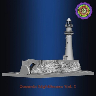 ozeanisch Leuchtturm c2dwellers Buchstütze Gebäude Rollenspiel Terrain dnd Landschaft Buchstützen szenisch Buchhaken 3d print model - Mito3D