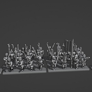 late medieval billmen 6mm xavier l Tabletop Characters & Creatures Fantasy Universe Store soldiers infantry wor microscale 3d print model - Mito3D