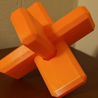 semplice bloccare puzzle david giocattoli Giochi ottico illusione facile nodo 3 pezzo 3d print model - Mito3D