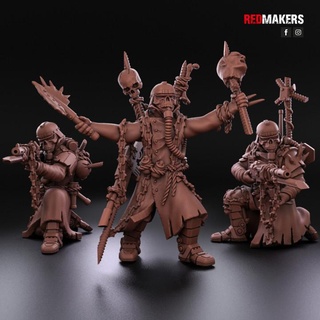 renegade death squad - heretics redmakers Tabletop Characters & Creatures Sci-Fi Universe 40k fantasy guard sci-fi warhammer chaos 28mm dnd wh40k cultist 40000 khorne heretic krieg traitor korps dkok renegades 3d print model - Mito3D