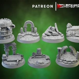 spartancast bases 40mm round ghamak Store Tabletop 3D Printable Terrain Fantasy dragons dungeons fantasy model war warhammer hammer base age dnd 9th wh aos 3d print model - Mito3D