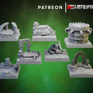 spartancast bases 40mm square ghamak Store Tabletop 3D Printable Terrain Fantasy dragons war hammer age dungeon dnd 9th wh aos 3d print model - Mito3D