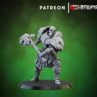 spartancast two handed weapon 1 support ready ghamak Tabletop Characters & Creatures Fantasy Universe Store dragons dungeons game play rpg war warhammer hammer role age wargame dnd 5th 9th pathfinder aos 3d print model - Mito3D