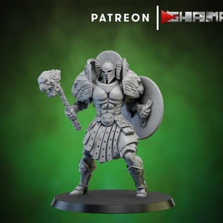 spartancast shield hammer warrior 2 support ready ghamak Tabletop Characters & Creatures Fantasy Universe dragon dragons dungeons fantasy model war warhammer miniature storm age painter dnd cast pathfinder sigmar wh aos collectors 3d print model - Mito3D