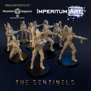 sentinels imperitumart Tabletop Characters & Creatures Sci-Fi Universe Store 40k space scifi elves wh40k craftworld 3d print model - Mito3D