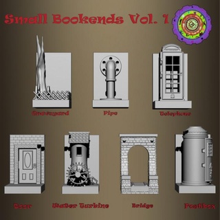 bookends vol 1 c2dwellers Home & Garden Homeware Ornaments Office Bookends Bookmarks book rpg terrain books props cemetery telephone dnd booth postbox turbin 3d print model - Mito3D