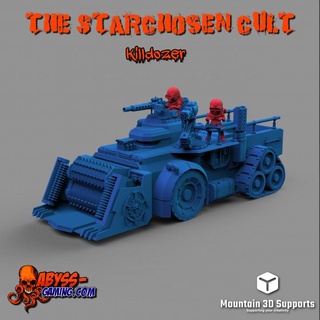 nişastalı kült Killdozer Uçurum oyun masaüstü karakterler yaratıklar Sci Fi Evren Araçlar makineler 40k araç savaş oyunları Warhammer 28mm şecere gsc 3d print model - Mito3D