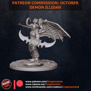 patron commission october demon elf imagine minis Tabletop Characters & Creatures Fantasy Universe wings hunter miniature male warcraft wow tabletop dnd pathfinder 32mm ttrpg dnd5e 3d print model - Mito3D