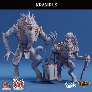 krampus pack arcane minis claws dragon dragons dungeons elf orc reindeer roleplay rpg magic steampunk dragonborn horns gnome dwarf 4 mutated dungeon patreon d&d dnd spikes halfling antlers 5e eberron stories presupported pre-supported arcanapunk magipunk magitech sordane supported skies morph variants poisioned 3d print model - Mito3D