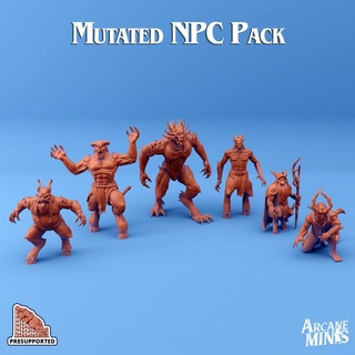 mutated npc's pack arcane minis claws dragon dragons dungeons elf orc roleplay rpg teeth magic steampunk dragonborn horns gnome dwarf 4 dungeon patreon krampus d&d dnd spikes halfling 5e eberron stories pre-supported arcanapunk magipunk magitech sordane supported skies morph variants arcanepresupported poisioned 3d print model - Mito3D