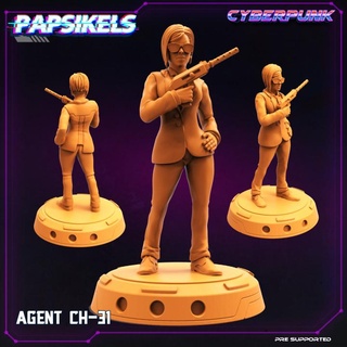 agente ch 31 papsikels miniaturas tampo mesa personagens criaturas Sci Fi universo loja 3d print model - Mito3D