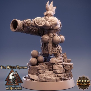 yul Kaboom grogne aube miniatures table personnages créatures fantaisie univers boutique dragons donjons wargaming canon nain dnd 32mm 75mm norrok winiatures 3d print model - Mito3D