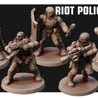 riot police unit jukko Tabletop Characters & Creatures Sci-Fi Universe Store guard miniature scifi tabletop infantry wargame grimdark redpilgrim 3d print model - Mito3D
