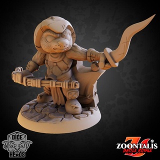 Panda Ranger pre supported inbegriffen Würfel Köpfe Tischplatte Zeichen Kreaturen Fantasie Universum dnd vorausgesetzt Pandaranger 3d print model - Mito3D