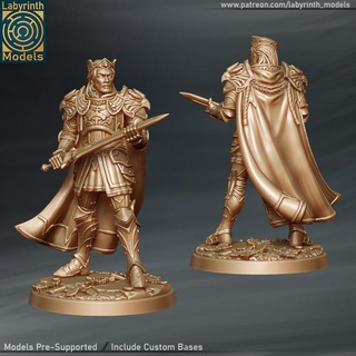 king armor - 32mm scale labyrinth models Tabletop Characters & Creatures Fantasy Universe fantasy hero warhammer character emperor miniature kingdom boardgame tabletop wargame dungeon patreon empire d&d 3d print model - Mito3D