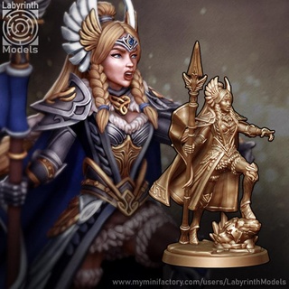 valkyrie champion - 32mm scale labyrinth models Tabletop Characters & Creatures Fantasy Universe fantasy hero knight viking warhammer warrior snow ice wargame dungeon patreon d&d arctic heroine frost chracter 3d print model - Mito3D