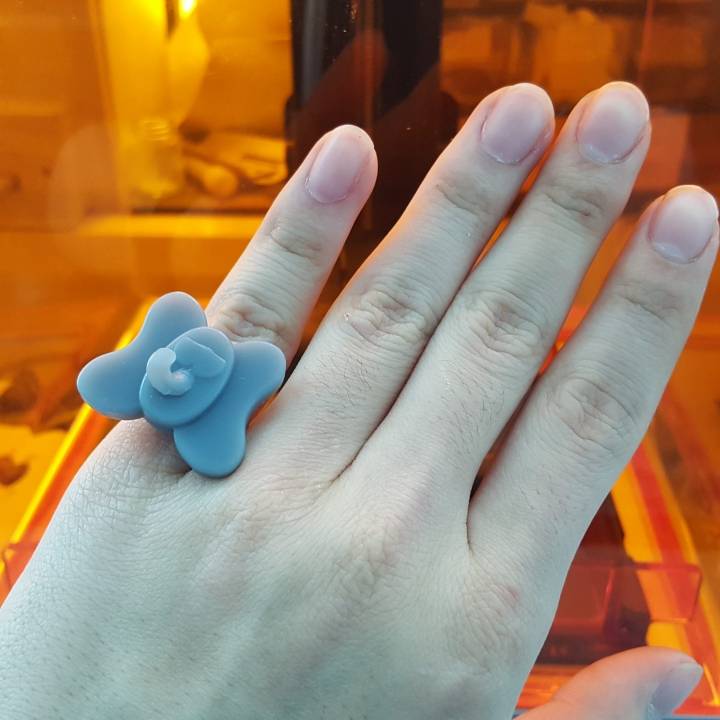 sevimli fil yüzük mücevher 3D print model - Mito3D