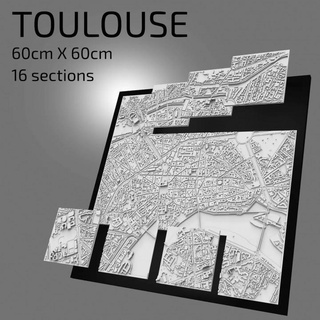 3d toulouse digital files stl file map city art printed landmark model skyline 3dcityframes Education Geography Home & Garden Homeware Ornaments Store architecture frame interior puzzle decor 3dprintedlandmark 3dcitymap 3dtoulouse toulousemap toulouse3dmap modeloftoulouse toulouseskyline toulousedecor 3d print model - Mito3D
