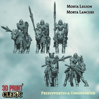 morta legion - lancers 3d print cleric Tabletop Characters & Creatures Fantasy Universe Store skeleton spooky undead warhammer horse cavalry lance age sigmar ossiarch bonereapers 3d print model - Mito3D