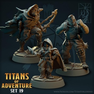 titans adventures set 19 titan forge miniatures Store dragons dungeons fighter orc rpg warhammer hunter half d&d rogue halforc orcgnome 3d print model - Mito3D