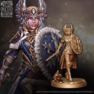 valkyrie warriors - 32mm scale labyrinth models Tabletop Characters & Creatures Fantasy Universe dungeons fantasy hero rpg wargaming warhammer character miniature boardgame tabletop wargame patreon d&d valkyries 3d print model - Mito3D