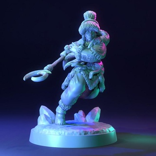 arctic druid - presupported dragon trappers lodge Tabletop Characters & Creatures Fantasy Universe Store dungeons female hero winter wizard snow ice snowy north spell d&d dnd spellcaster icy scorching 3d print model - Mito3D