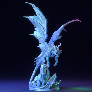 frysa herald winter ice dragon - presupported trappers lodge Tabletop Characters & Creatures Fantasy Universe Store beast creature dungeons wings snow flying frozen north d&d dnd icy tundra scorching 3d print model - Mito3D