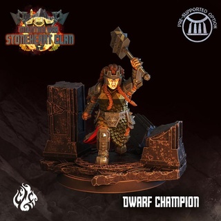 dwarf champion crippled god foundry Tabletop Characters & Creatures Fantasy Universe Store fantasy rpg beard patreon dnd dwarves cgf stoneheart 3d print model - Mito3D