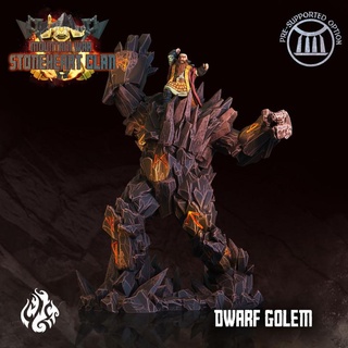 dwarf elementalist & golem crippled god foundry fantasy rpg wizard patreon dnd dwarves cgf stoneheart 3d print model - Mito3D