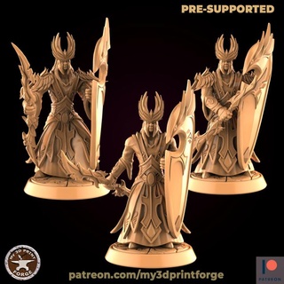 blood elves spellbrekers my3dprintforge Tabletop Characters & Creatures Fantasy Universe Store stl elf fantasy model spear miniature resin warcraft wow tabletop dungeon spell break dnd guards pre-supported supported spellbreker 3d print model - Mito3D