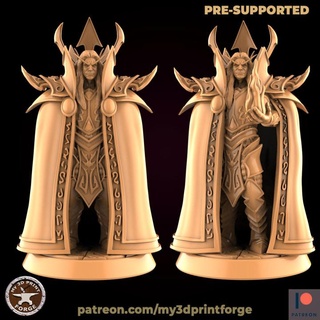 blood elf mage boss two models my3dprintforge Tabletop Characters & Creatures Fantasy Universe Store stl fantasy model vampire miniature lord resin caster warcraft wow tabletop elves dungeon spell dnd pre-supported supported 3d print model - Mito3D