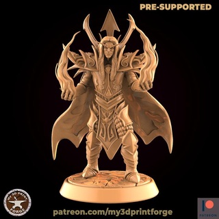 blood elf mage fire caster my3dprintforge Tabletop Characters & Creatures Fantasy Universe Store stl fantasy model vampire miniature lord resin warcraft wow tabletop elves dungeon spell dnd pre-supported supported 3d print model - Mito3D