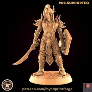blood elf swordsman relaxed my3dprintforge Tabletop Characters & Creatures Fantasy Universe Store fantasy knight model sword warrior miniature lord resin warcraft wow tabletop elves dungeon paladin dnd pre-supported supported 3d print model - Mito3D