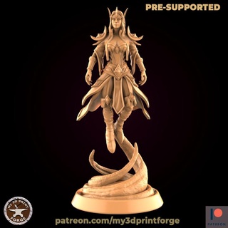 blood elf sorceress flying my3dprintforge Tabletop Characters & Creatures Fantasy Universe Store stl fantasy model magic miniature resin mage caster warcraft wow tabletop elves dungeon spell dnd pre-supported supported 3d print model - Mito3D