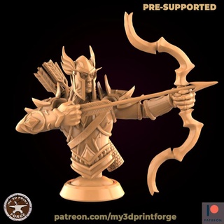 blood elf archer bust my3dprintforge Store Fan Art Busts fantasy model vampire warrior hunter lord resin warcraft wow bow tabletop elves dungeon dnd pre-supported supported 3d print model - Mito3D