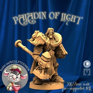 paladin light-paladin-warcraft sculptooner Tabletop Characters & Creatures Fantasy Universe human knight rpg warcraft wow fanart wargame dnd 32mm 54mm warrioir uther 3d print model - Mito3D