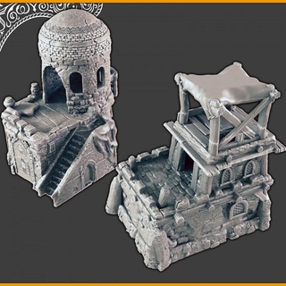 ampla deserto casas support free evan carothers loja tampo mesa 3D imprimível terreno fantasia egípcio casa suporte árabe 3d print model - Mito3D