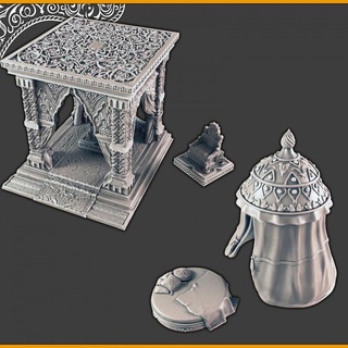 sultan's throne bed support-free evan carothers Store Tabletop 3D Printable Terrain Fantasy palace sultan 3d print model - Mito3D