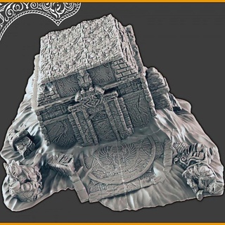 sinking desert tomb support-free evan carothers Store Tabletop 3D Printable Terrain Fantasy sand 3d print model - Mito3D