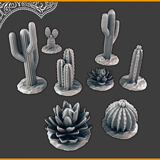 Desierto plantas cactus support free evan padres Tienda mesa 3D imprimible terreno fantasía 3d print model - Mito3D