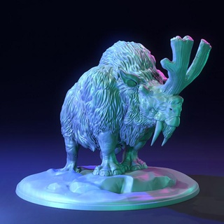 unarmored rhinodons - presupported dragon trappers lodge Tabletop Characters & Creatures Fantasy Universe Store beast creature fantasy winter rhino horns north f r d&d dnd mastodon freezing dugeons rhinodon tusks scorching 3d print model - Mito3D