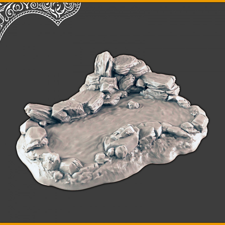 desert oasis support-free evan carothers Store Tabletop 3D Printable Terrain Fantasy 3D print model - Mito3D