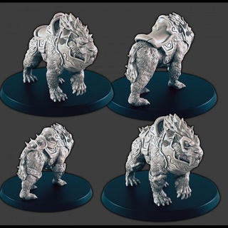 armored sabertooth battlecats support-free evan carothers Tabletop Characters & Creatures Fantasy Universe Store tiger battlecat 3d print model - Mito3D