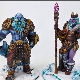 frost giants - male female support-free evan carothers Tabletop Characters & Creatures Fantasy Universe Store giant 3d print model - Mito3D