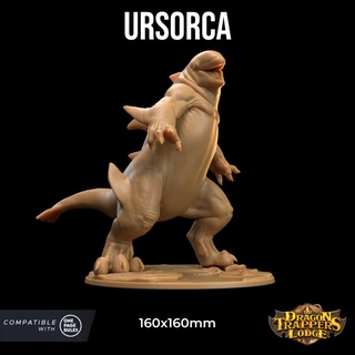 ursorca - presupported dragon trappers lodge Tabletop Characters & Creatures Fantasy Universe arrows creature dolphin dungeons monster whale winter snow huge muscle d&d dnd freezing muscular orca scorching 3d print model - Mito3D